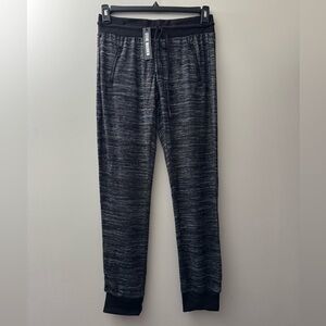 Steve Madden Black and Gray Jogger Sweatpants with Elastic Cuffs